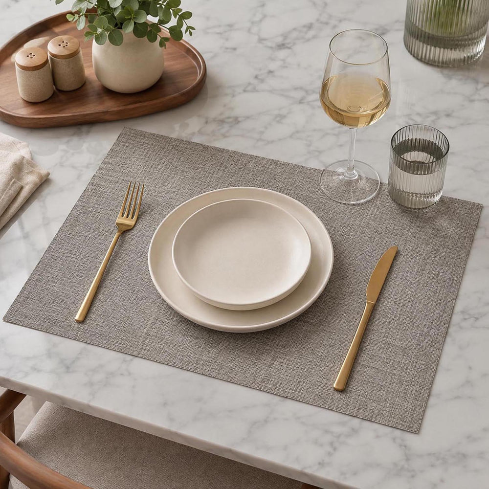 Solid PVC Placemat Set of 4- Beige
