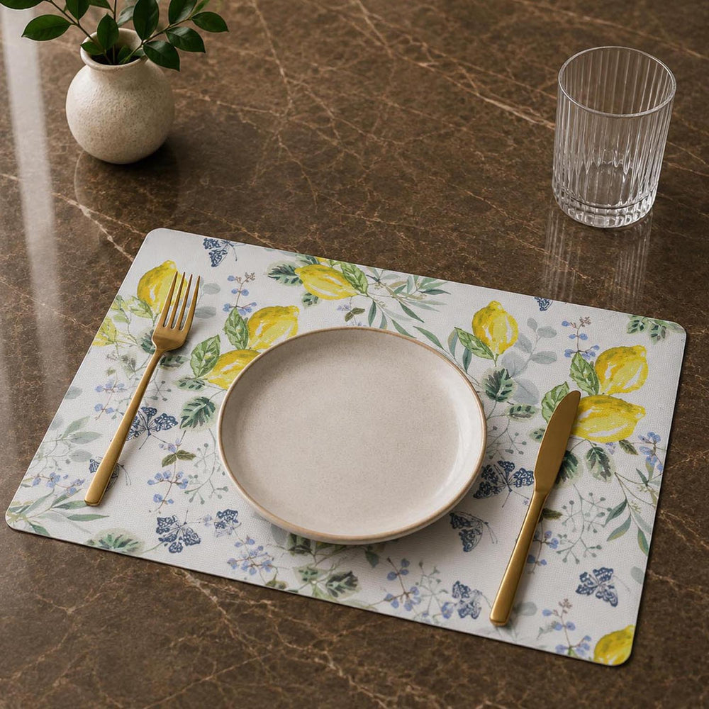 Lemon PVC Placemat Set of 4- Yellow