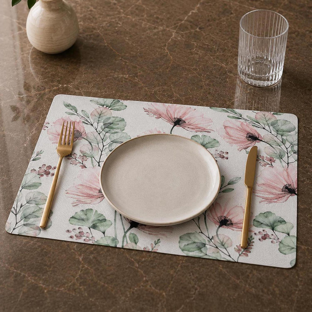 Floral PVC Placemat Set of 4- Pink