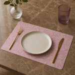 Leaves Printed EVA Placemat Set of 4- Pink