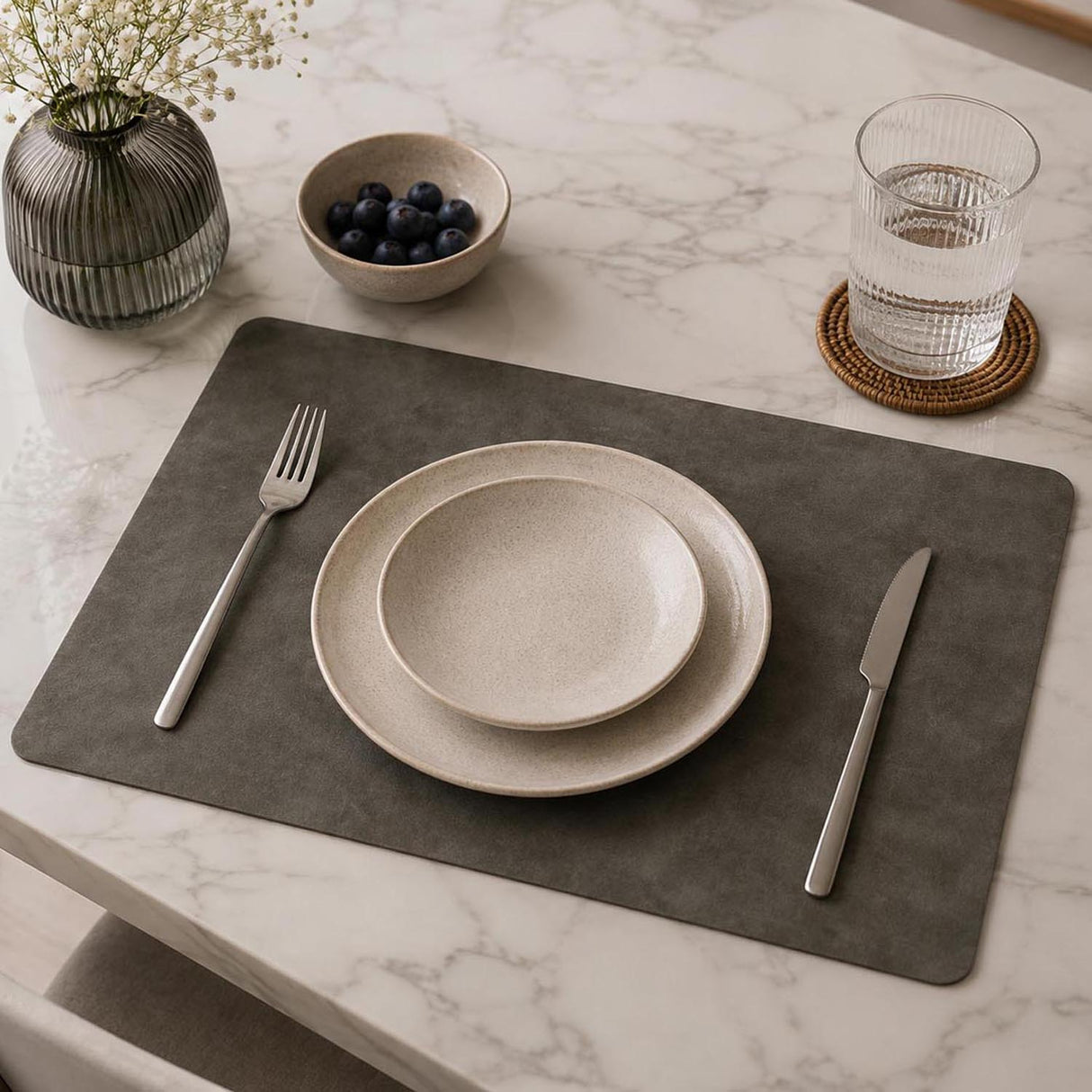 Smoky Pattern Placemat Set of 4- Grey