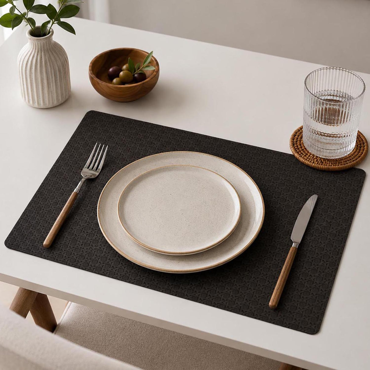 Geometric Pattern Placemat Set of 4- Brown