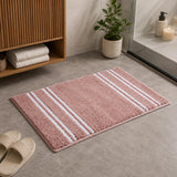 Dual Pattern Polyester 16" x 24" Bath Mat- Blush