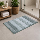 Dual Pattern Polyester 16" x 24" Bath Mat- Green