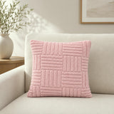 Geometric Polyester 50 x 50 cm Filled Cushion- Pink