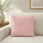 Geometric Polyester 50 x 50 cm Filled Cushion- Pink