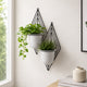 Wall Mountable Metal Duo Planter- Ivory & Black