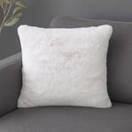 Faux Fur Decorative Filled Cushion- White