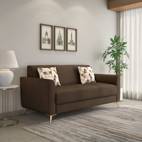Cooper 3 Seater Fabric Sofa- Brown