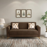 Cooper 3 Seater Fabric Sofa- Brown