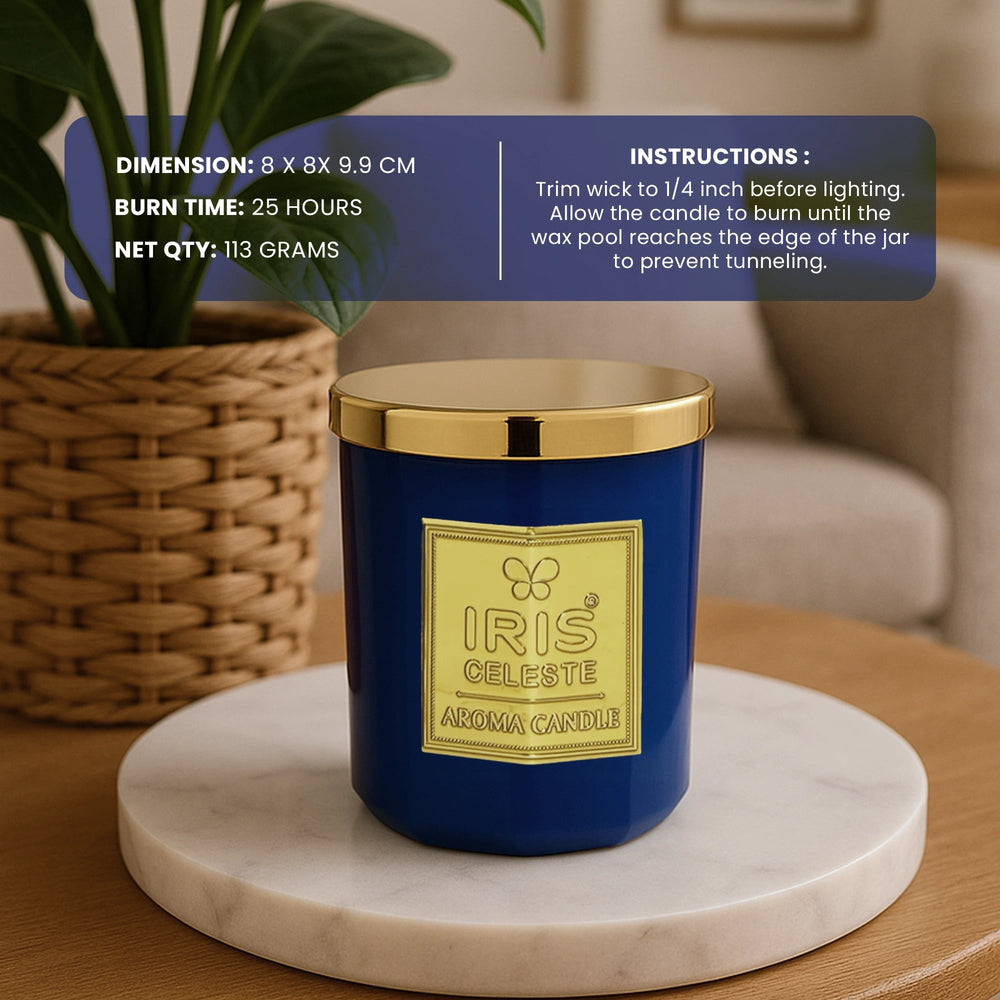 IRIS Celeste Aroma Votive Candle- Coral Blue