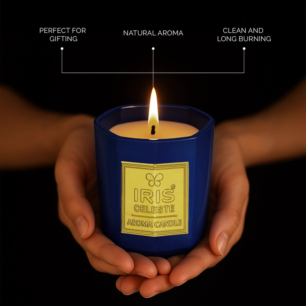 IRIS Celeste Aroma Votive Candle- Coral Blue