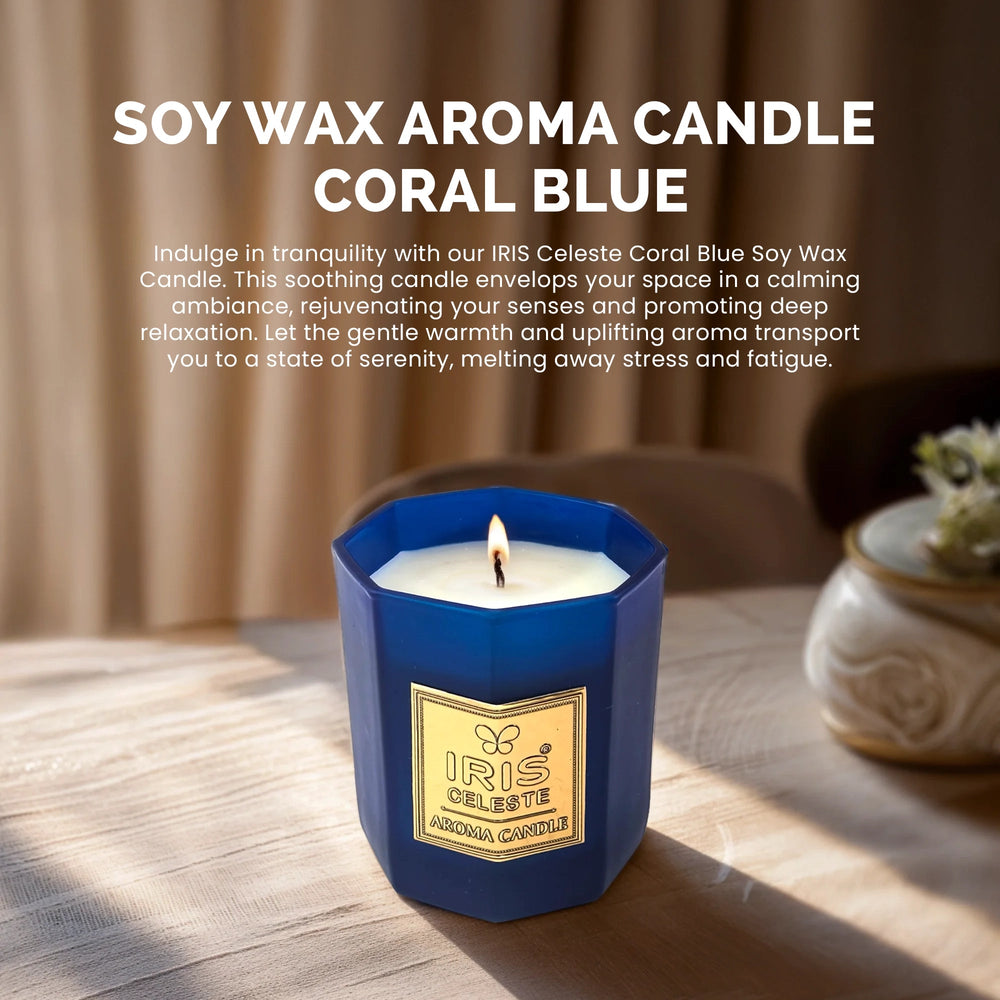 IRIS Celeste Aroma Votive Candle- Coral Blue