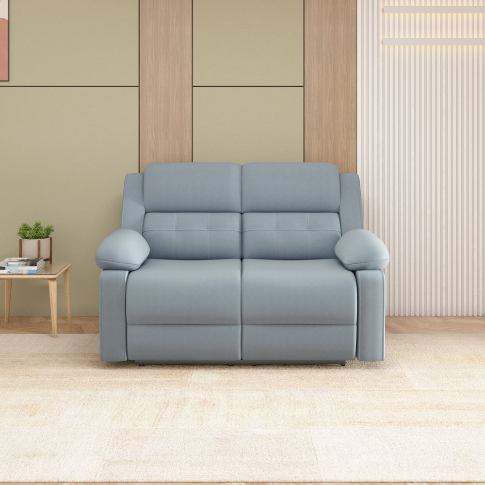 Derik 2 Seater Manual Recliner Sofa- Metallic Grey