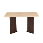 4 Seater Trava Marble Dining Set with Dexor Base and Nivo Chairs- Travertine