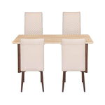 4 Seater Trava Marble Dining Set with Dexor Base and Linzy Chairs- Travertine