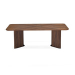 6 Seater Parquel Wooden Dining Set with Dexor Base and Nivo Chairs- Walnut Brown