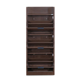 Selena 3 Tier Tilt-Out Shoe Cabinet- Legno Oak Dark