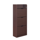 Selena 3 Tier Tilt-Out Shoe Cabinet- Legno Oak Dark