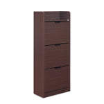 Selena 3 Tier Tilt-Out Shoe Cabinet- Legno Oak Dark