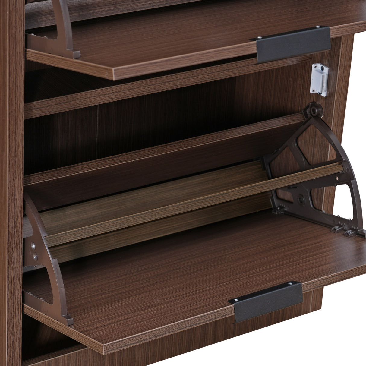 Selena 3 Tier Tilt-Out Shoe Cabinet- Legno Oak Dark