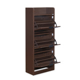 Selena 3 Tier Tilt-Out Shoe Cabinet- Legno Oak Dark