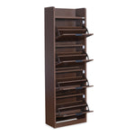 Selena 4 Tier Tilt-Out Shoe Cabinet- Legno Oak Dark