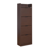 Selena 4 Tier Tilt-Out Shoe Cabinet- Legno Oak Dark
