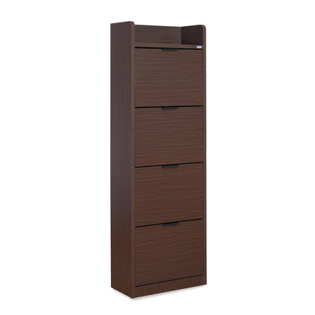 Selena 4 Tier Tilt-Out Shoe Cabinet- Legno Oak Dark