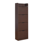Selena 4 Tier Tilt-Out Shoe Cabinet- Legno Oak Dark