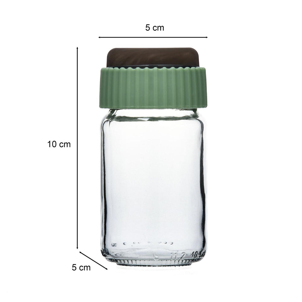 Salt and Pepper 105 ml Glass Jar- Green