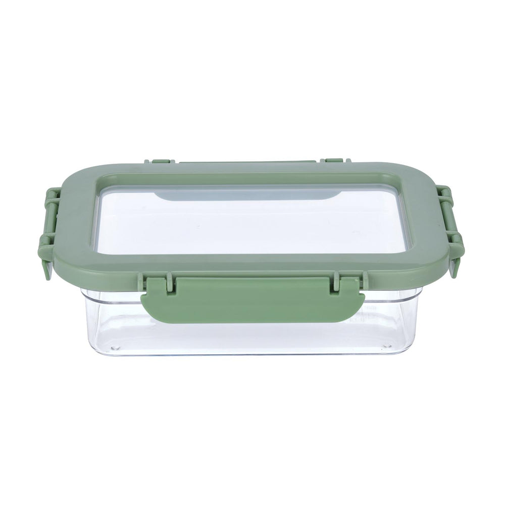 Multipurpose Airtight 600 ml Food Container- Transparent & Green