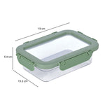 Multipurpose Airtight 600 ml Food Container- Transparent & Green