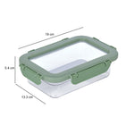 Multipurpose Airtight 600 ml Food Container- Transparent & Green