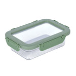 Multipurpose Airtight 600 ml Food Container- Transparent & Green