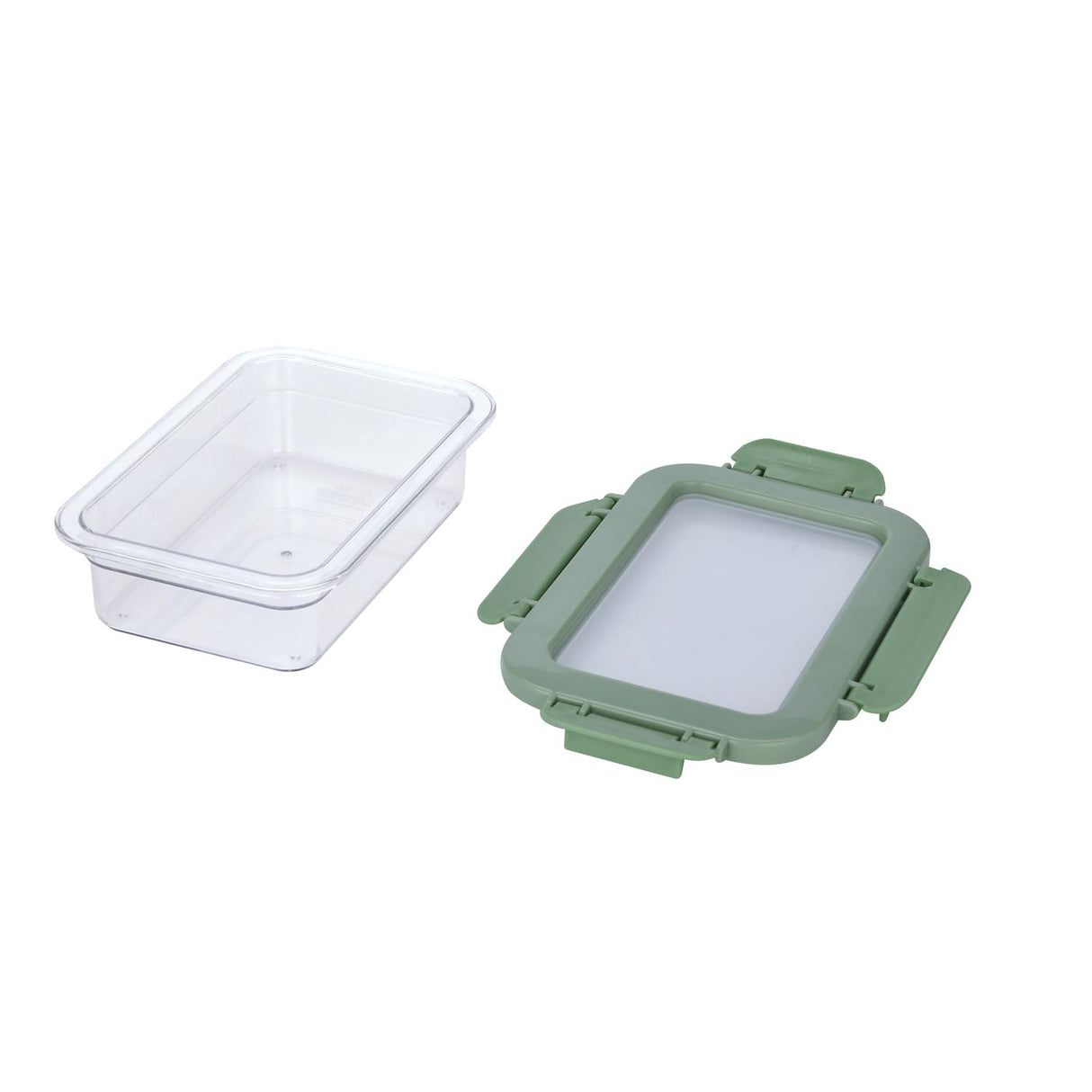 Multipurpose Airtight 600 ml Food Container- Transparent & Green