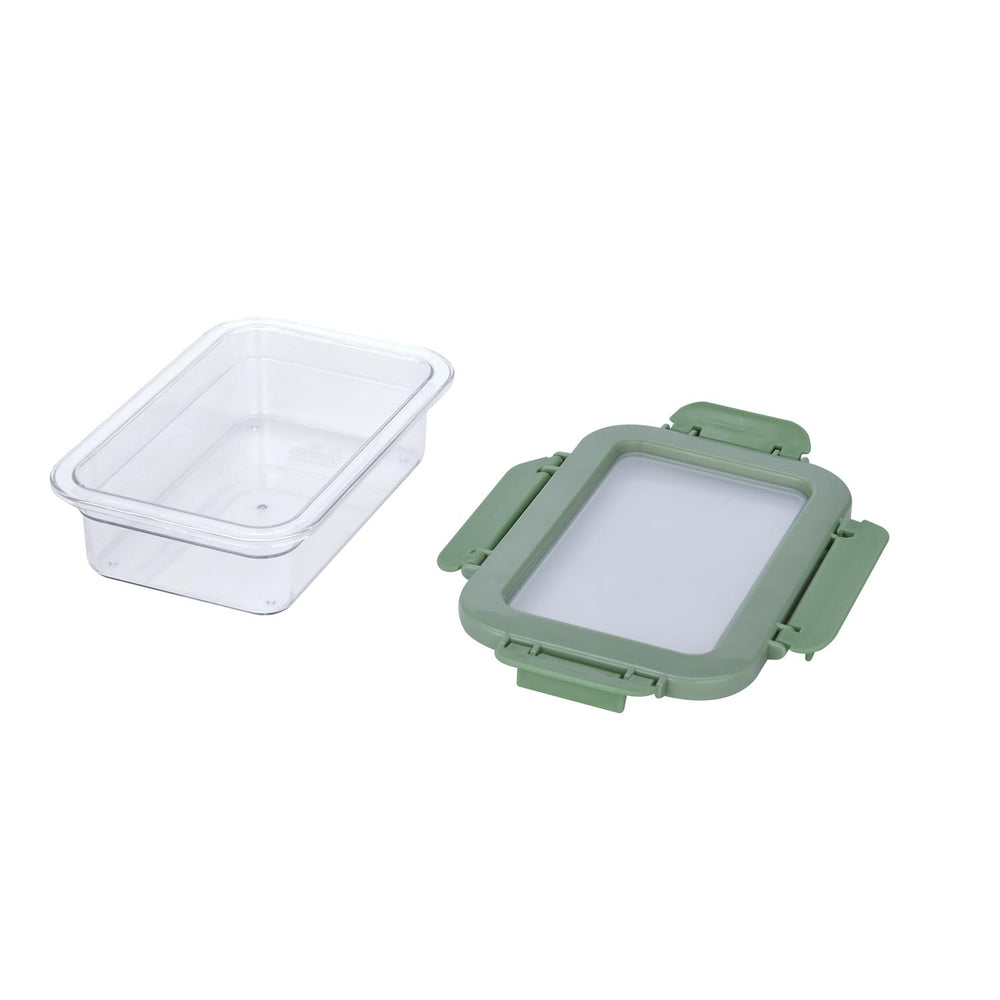 Multipurpose Airtight 600 ml Food Container- Transparent & Green