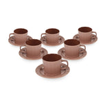 Porcelain Cup and Saucer Set of 6- Lilac