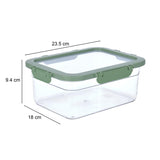 Multipurpose Airtight 2200 ml Food Container- Transparent & Green