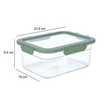 Multipurpose Airtight 2200 ml Food Container- Transparent & Green