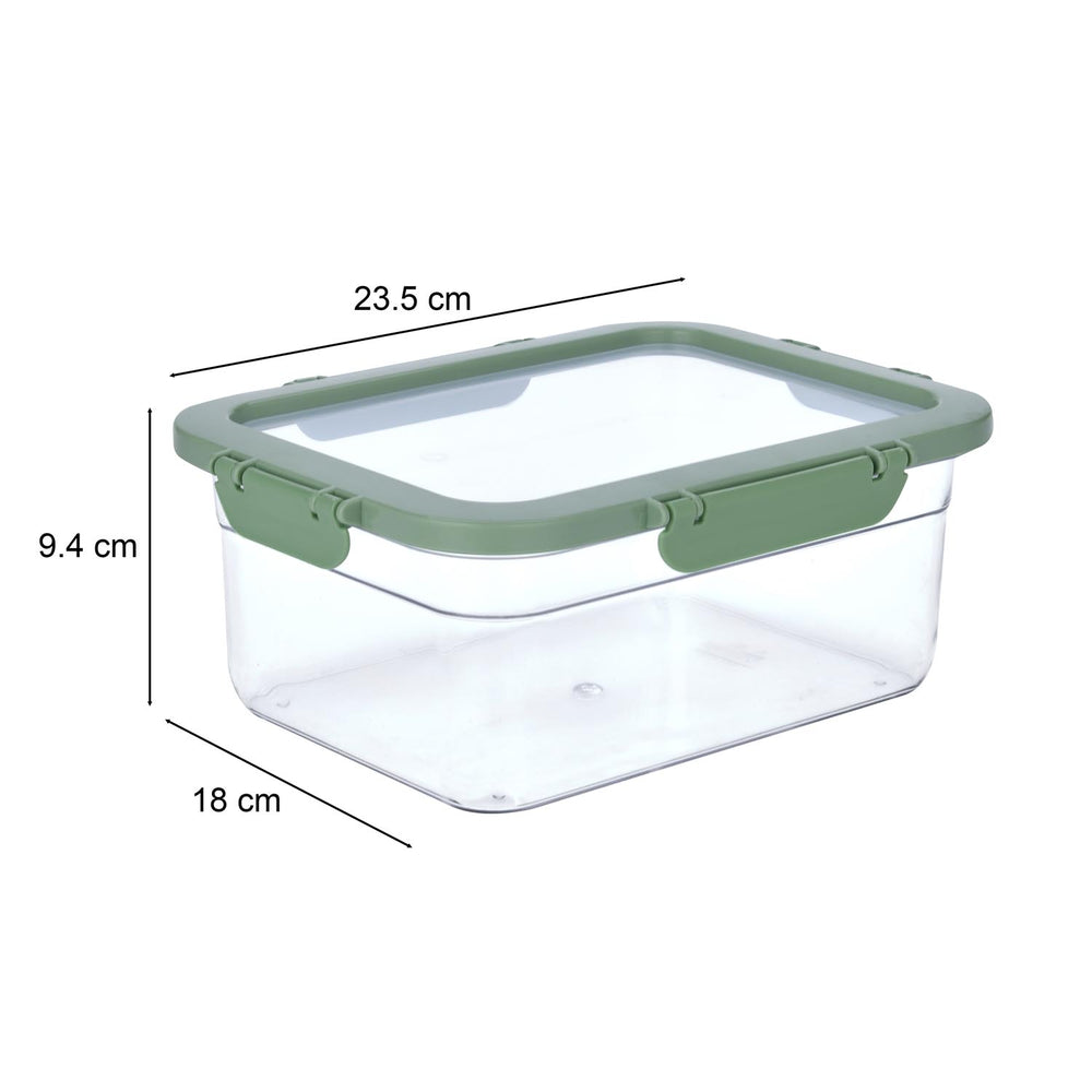 Multipurpose Airtight 2200 ml Food Container- Transparent & Green