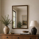 Minimalist Rectangular Wall Mirror- Brown