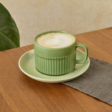 Porcelain Cup and Saucer Set of 6- Green