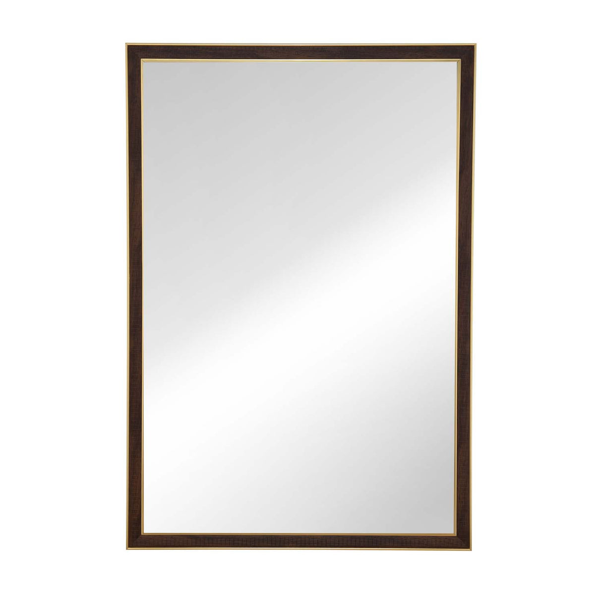 Minimalist Rectangular Wall Mirror- Brown