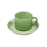 Porcelain Cup and Saucer Set of 6- Green