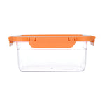 Multipurpose Airtight 1000 ml Food Container- Transparent & Orange