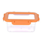 Multipurpose Airtight 1000 ml Food Container- Transparent & Orange