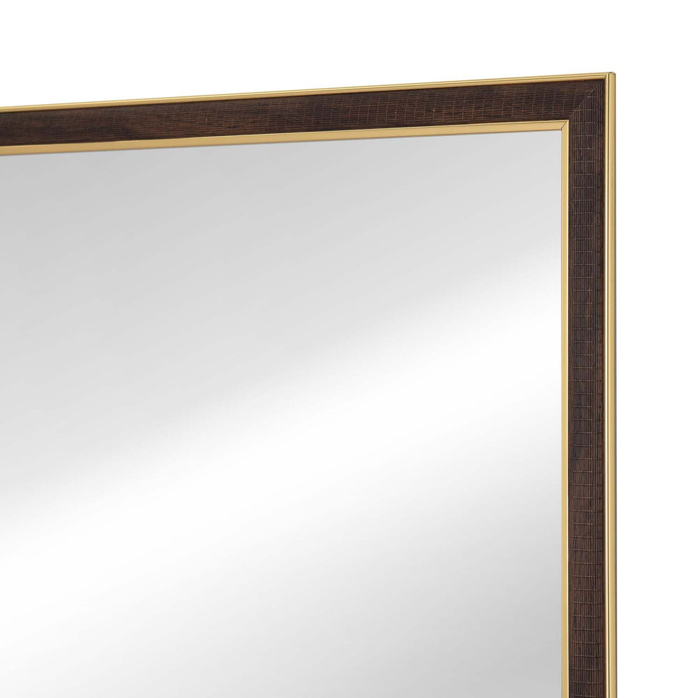 Minimalist Rectangular Wall Mirror- Brown