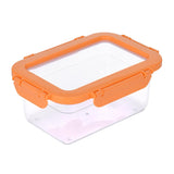 Multipurpose Airtight 1000 ml Food Container- Transparent & Orange