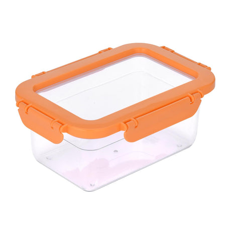 Multipurpose Airtight 1000 ml Food Container- Transparent & Orange
